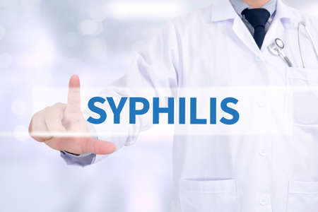 SYPHILIS Medicine doctor working with computer interface as medicalの写真素材