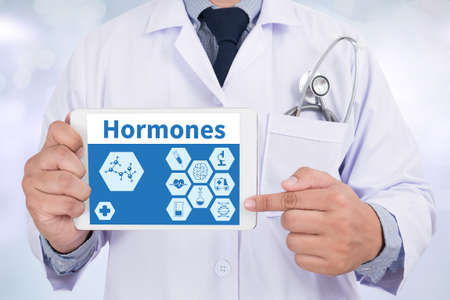 Hormones Business development Doctor holding  digital tabletの写真素材