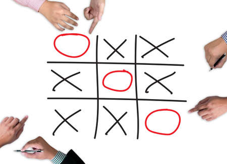 XO game of tic tac toe game  close up ox (Hand drawn tic-tac-toe element)