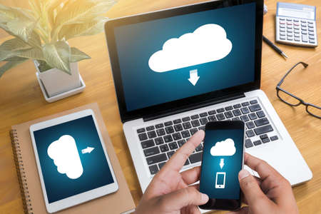 LIVE STREAMING  Backup Download   Computing Digital Data transferring , STREAMING Downloadの写真素材