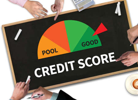 CREDIT SCORE  (Businessman Checking Credit Score Online and Financial payment Rating Budget Money)の写真素材