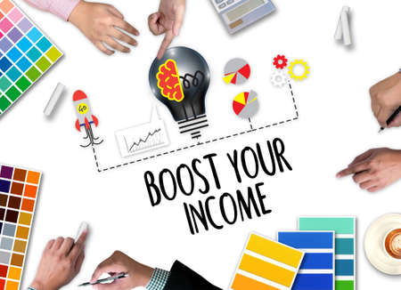 BOOST YOUR BUSINESS , BOOST YOUR INCOME , Business, Technology, Internet and network , boost your brand  , BUSINESS BRAINSTORMの写真素材