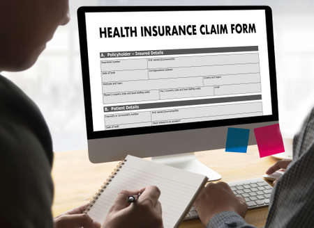 HEALTH INSURANCE CLAIM FORM , Application Concept  health careの写真素材