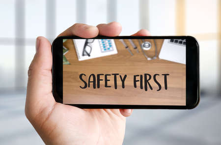 Safety First Warning concect Protect Attention Careful Security Risk