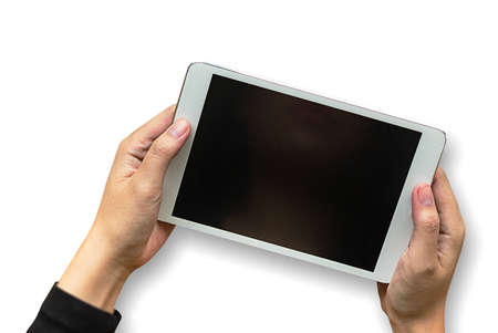 Businessman holding tablet.