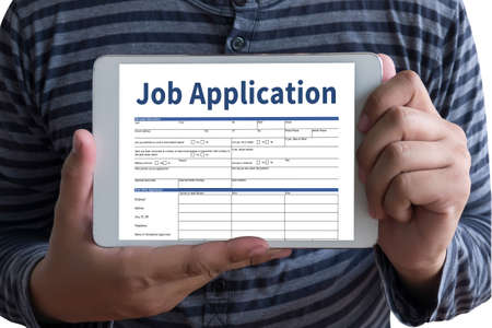 JOB Application Applicant Filling Up the Online  Profession Apply Hiringの写真素材