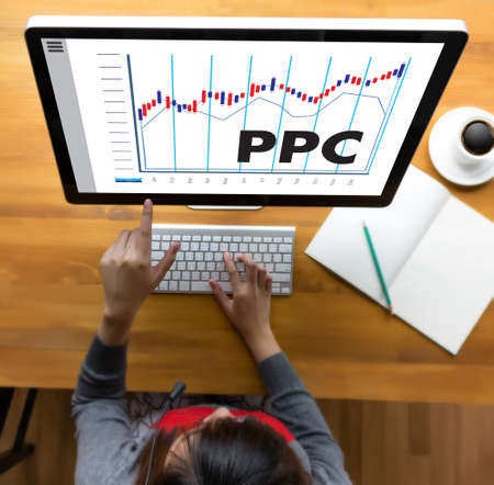 PPC - Pay Per Click concept Businessman working conceptの写真素材