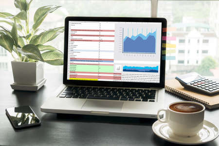 work hard Data Analytics Statistics Information Business Technologyの写真素材