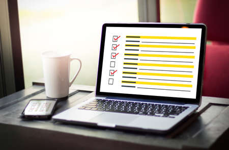 businessman SURVEY and Results Analysis Discovery Concept