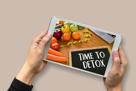 TIME TO DETOX Fitness and weight loss conceptの写真素材
