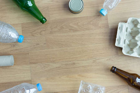 Recyclable garbage consisting  glass Savings plastic Plastic Environment Reduce Junk