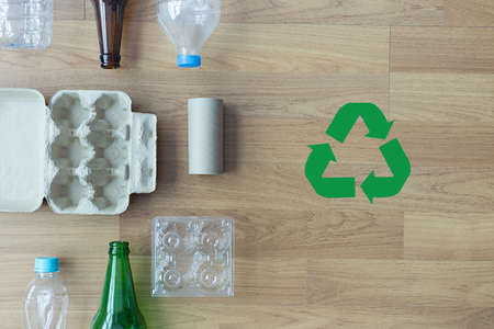 Recyclable garbage consisting  glass Savings plastic Plastic Environment Reduce Junk
