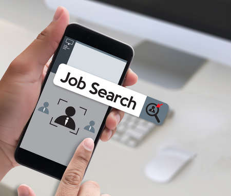 Job Search Businessman Internet Online join usの写真素材