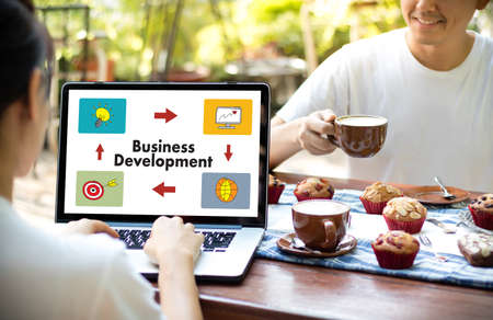 Business development   businessman and businesswoman Marketing Business To Businessのeditorial素材
