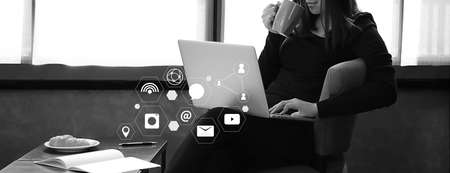Social Networking chat Communication Online social mediaの写真素材