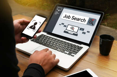 Job Search Businessman Internet Online join usの写真素材
