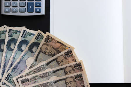 yen notes  money concept background Closeup of Japanese currency yen bankの写真素材
