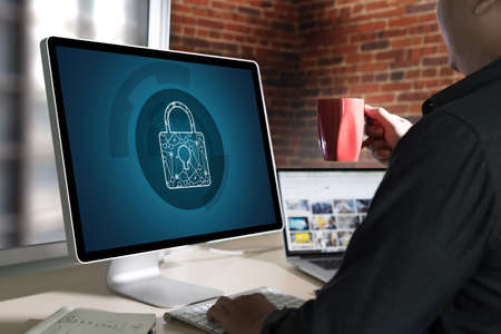 CYBER SECURITY Business, technology,Firewall Antivirus Alert Protection Security and Cyberの写真素材