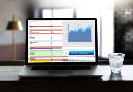 work hard Data Analytics Statistics Information Business Technologyの写真素材