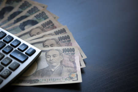 yen notes  money concept background Closeup of Japanese currency yen bankの写真素材