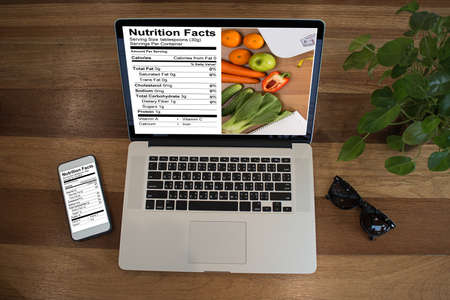 Nutrition facts Gluten Free food  Celiac Disease Nutrition , Healthy lifestyle concept with diet and fitnessの写真素材