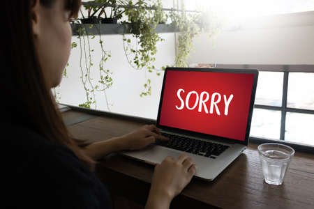 SORRY  Forgive Regret Oops Fail False Fault Mistake Regret Apologize Excuse Faultの写真素材