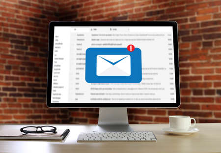 Mail Communication Connection message to mailing contacts phone Global Letters Conceptの写真素材