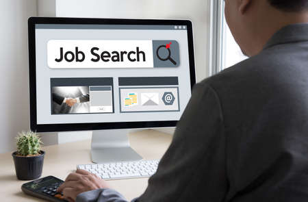Job Search Businessman Human Online Job Resources Search join us Recruitmentの写真素材