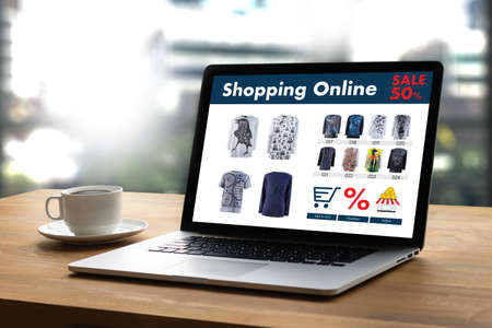 Online Shopping Add to Cart Online Order Store buy Sale Digital Online ecommerce Marketingの写真素材