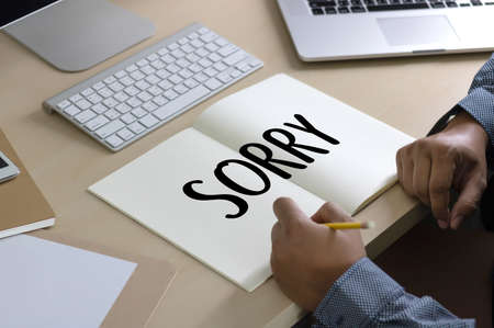 SORRY  Forgive Regret Oops Fail False Fault Mistake Regret Apologize Excuse Faultの写真素材