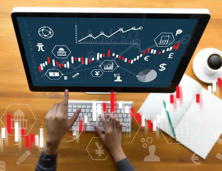 Financial forex Stock market, financial, business Candle stick graph chartのeditorial素材