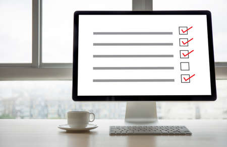 businessman SURVEY and Results Analysis Discovery Conceptの写真素材