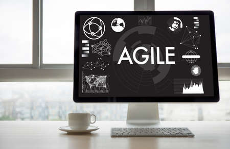 AGILE Agility Nimble Quick Fast Concept businessman workingの写真素材