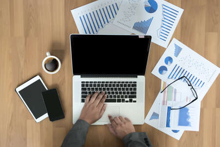 man work working on their computers. the view from the topの写真素材