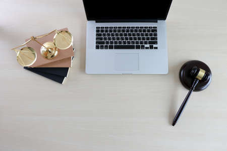 justice and law concept  judge  the gavel,working with digital computer law firms giving confidenceの写真素材