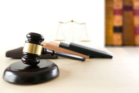 justice and law concept  judge  the gavel,working with digital computer law firms giving confidenceの写真素材