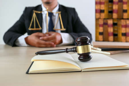 justice and law concept  judge  the gavel,working with digital computer law firms giving confidence