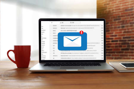 Mail Communication Connection message to mailing contacts phone Global Letters Conceptの写真素材
