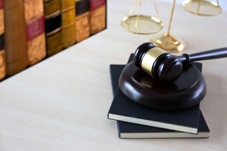 justice and law concept  judge  the gavel,working with digital computer law firms giving confidenceの写真素材