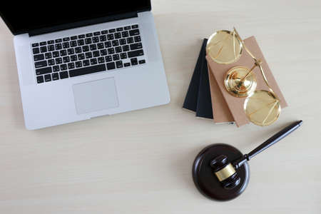 justice and law concept  judge  the gavel,working with digital computer law firms giving confidenceの写真素材