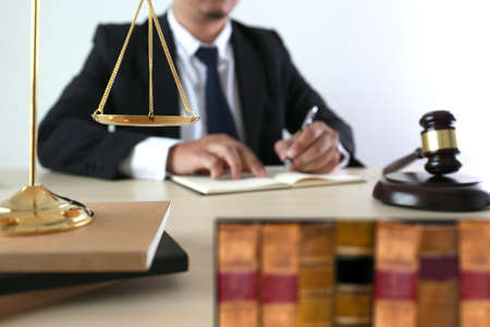 justice and law concept  judge  the gavel,working with digital computer law firms giving confidenceの写真素材