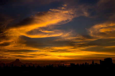 Natural fiery beautiful sunset sky view