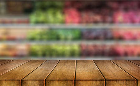 can used for display  your products on Empty  wooden table blurred background selective focusの写真素材