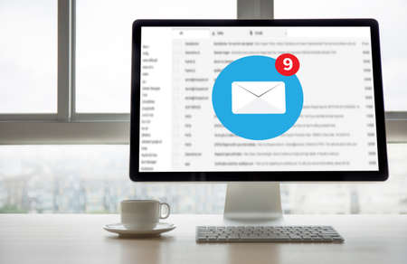 Mail Communication Connection message to mailing contacts phone Global Letters Conceptの写真素材