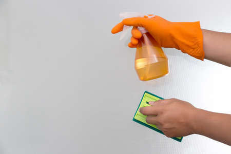 time to Cleaning Service Worker quality professional made Home cleaning concept.の写真素材