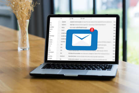 Mail Communication Connection message to mailing contacts phone Global Letters Conceptの写真素材