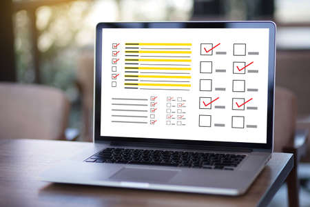 Businessman SURVEY and Results Analysis Discovery Concept