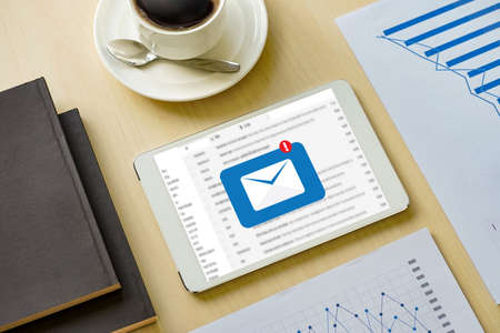 Mail Communication Connection message to mailing contacts phone Global Letters Concept