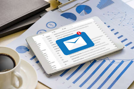 Mail Communication Connection message to mailing contacts phone Global Letters Concept