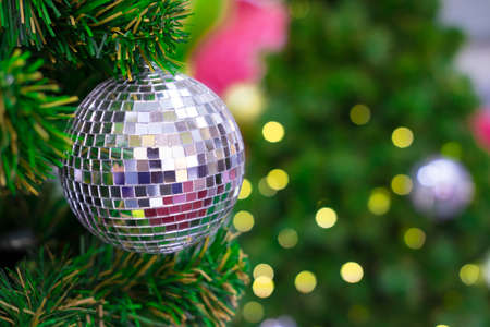 beautiful Blurred Christmas  tree and festive bokeh lighting, blurred holiday backgroundの写真素材